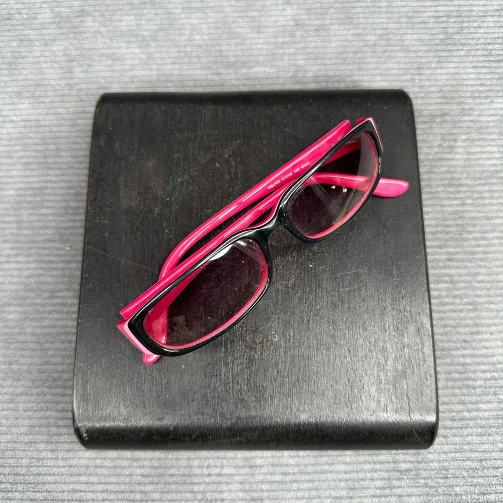 Kerastase Y2K Sunglasses Black Pink Rectangular Wave Temple K50033 C044 51-15